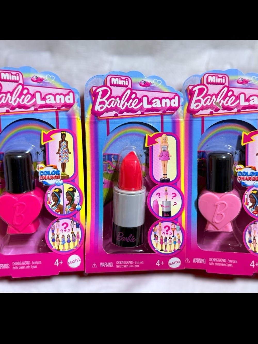 Mattel BarbieLand Mini Lipstick & Heart Nail Polish Set Pink Red